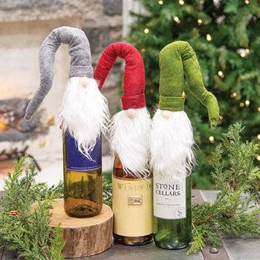 Long Hat Gnome Wine Bottle Topper 3 Asstd - The Fox Decor